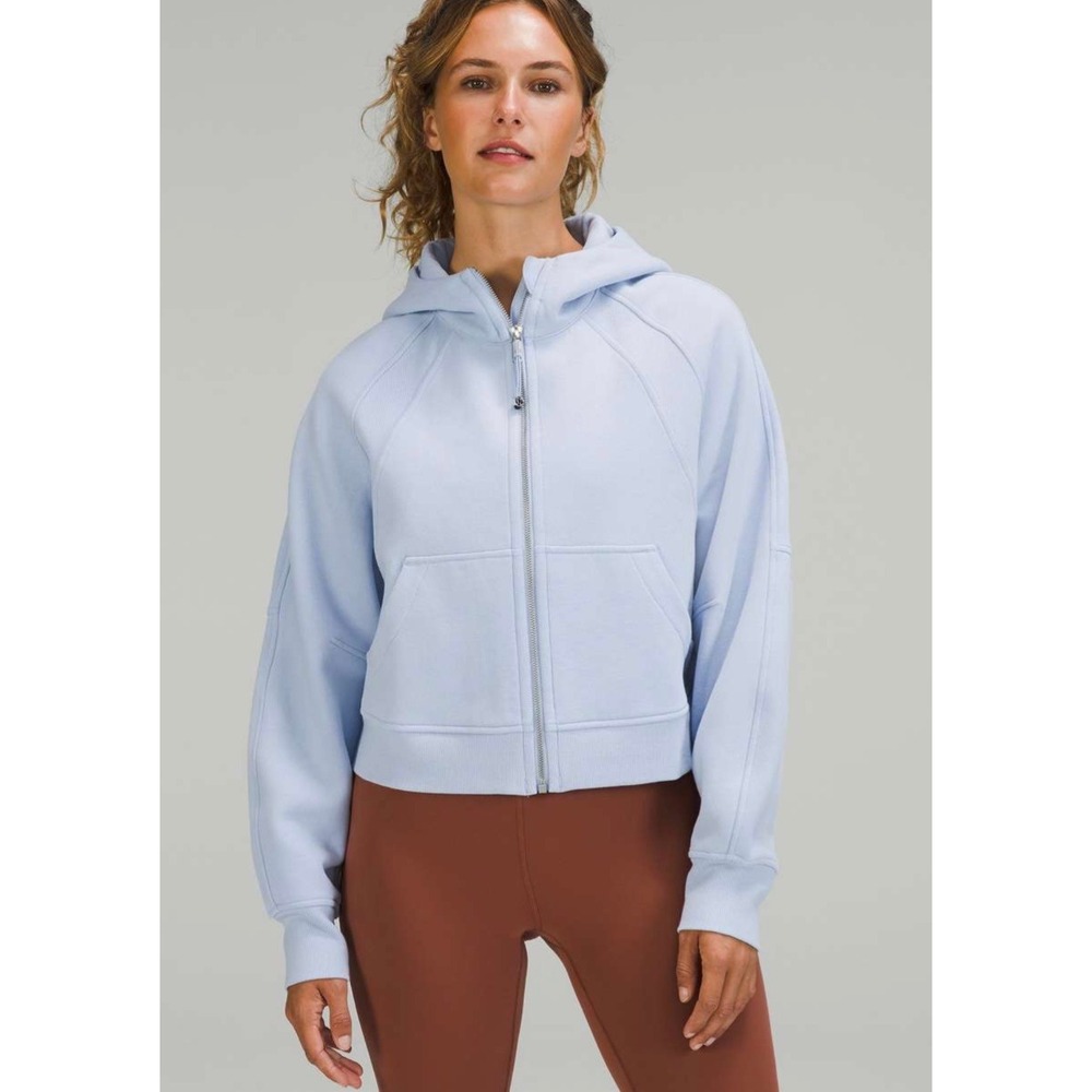 Lululemon Scuba Oversized Full Zip Hoodie Light Blue Medium Large FLAWS